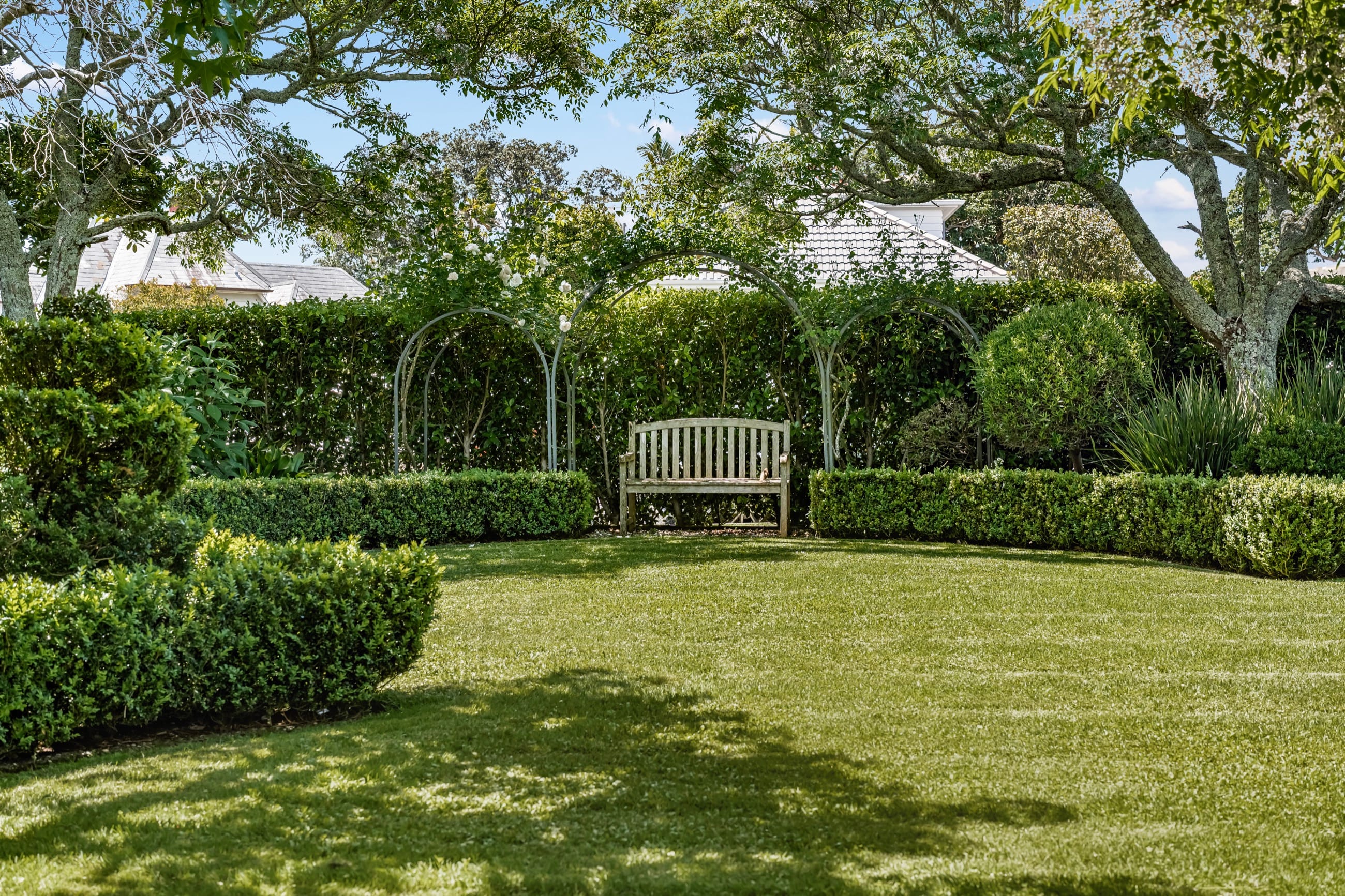 A lawn and garden bench at 52 Bassett Road